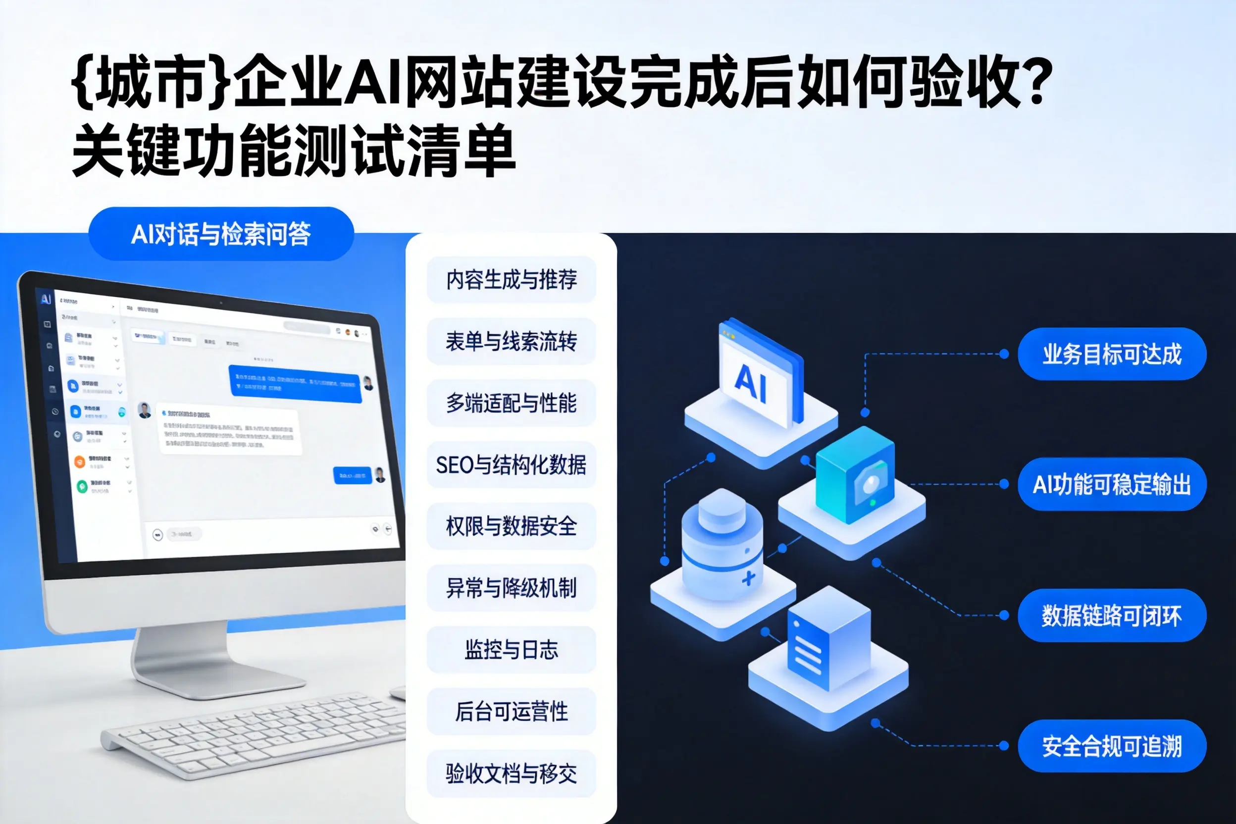 绥化企业AI网站建设完成后如何验收?关键功能测试清单