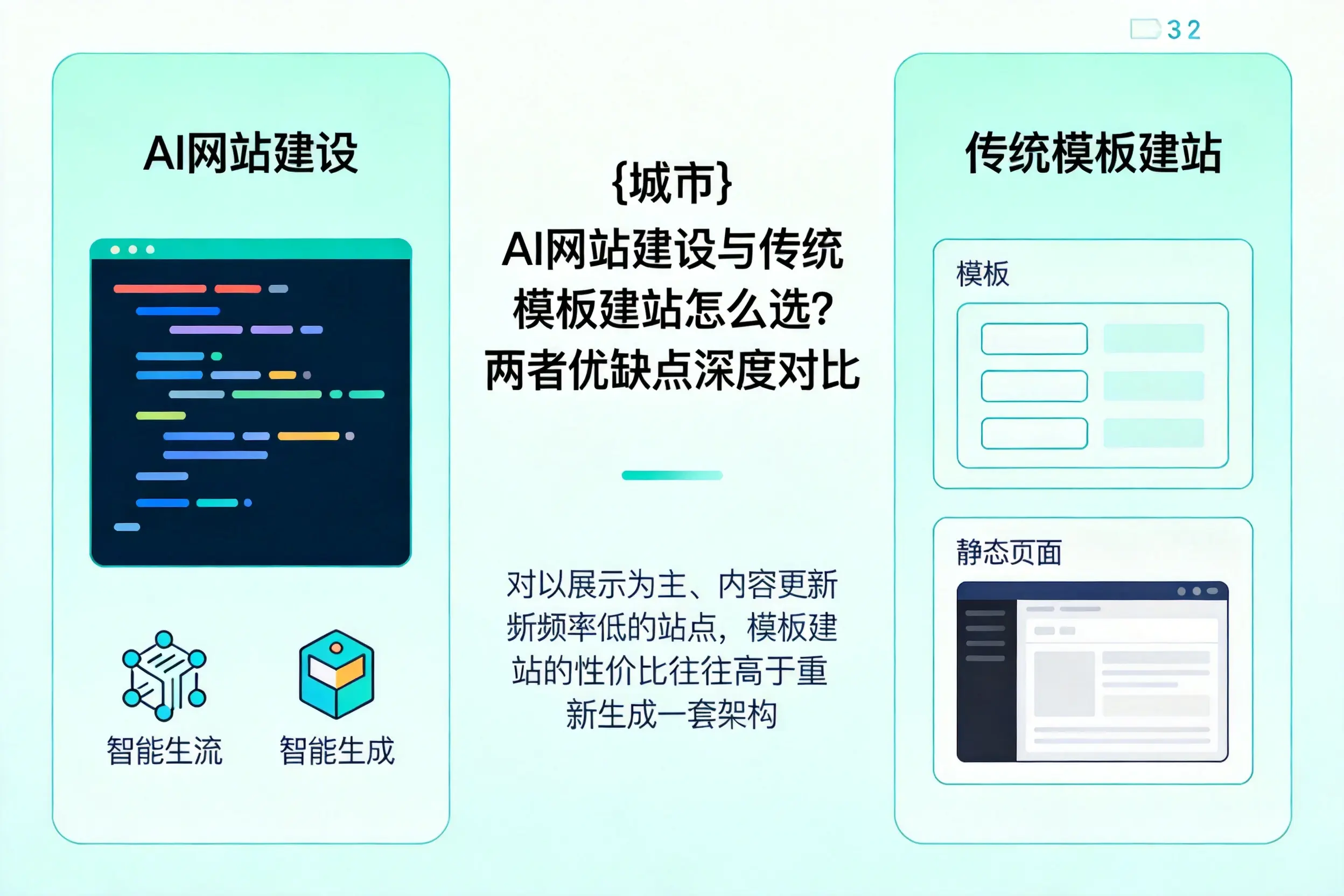 绥化AI网站建设与传统模板建站怎么选？两者优缺点深度对比