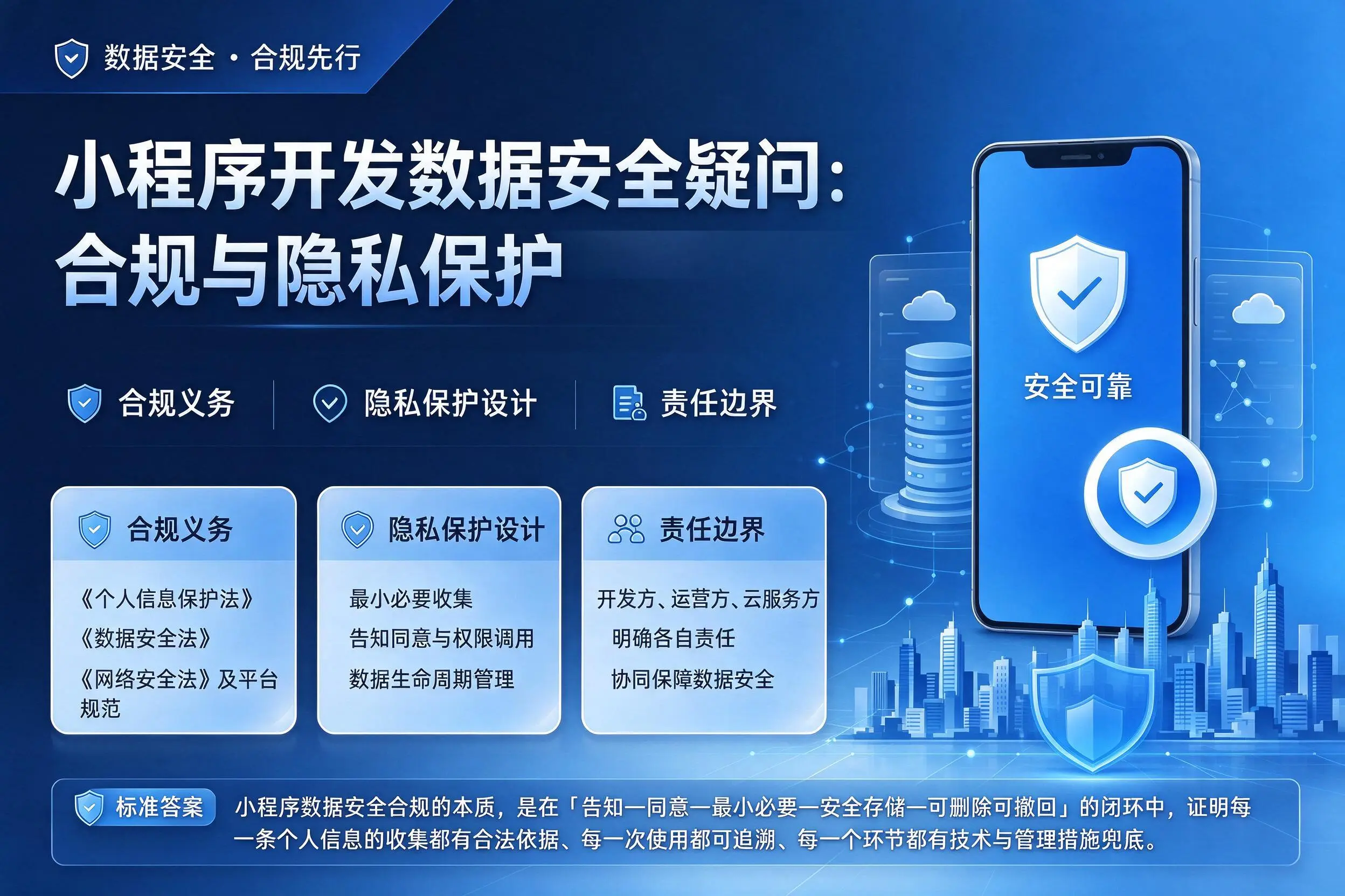 绥化小程序开发数据安全疑问：合规与隐私保护