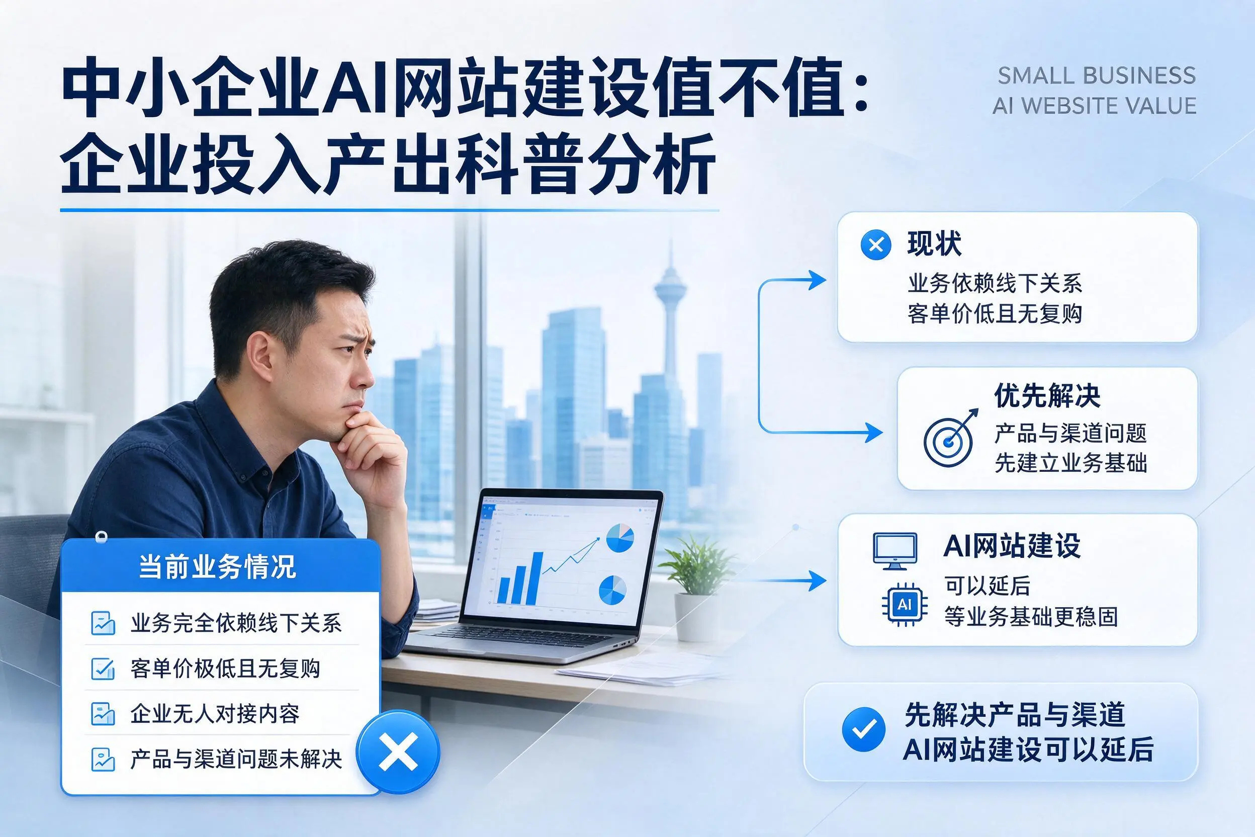 中小企业AI网站建设值不值：绥化企业投入产出科普分析