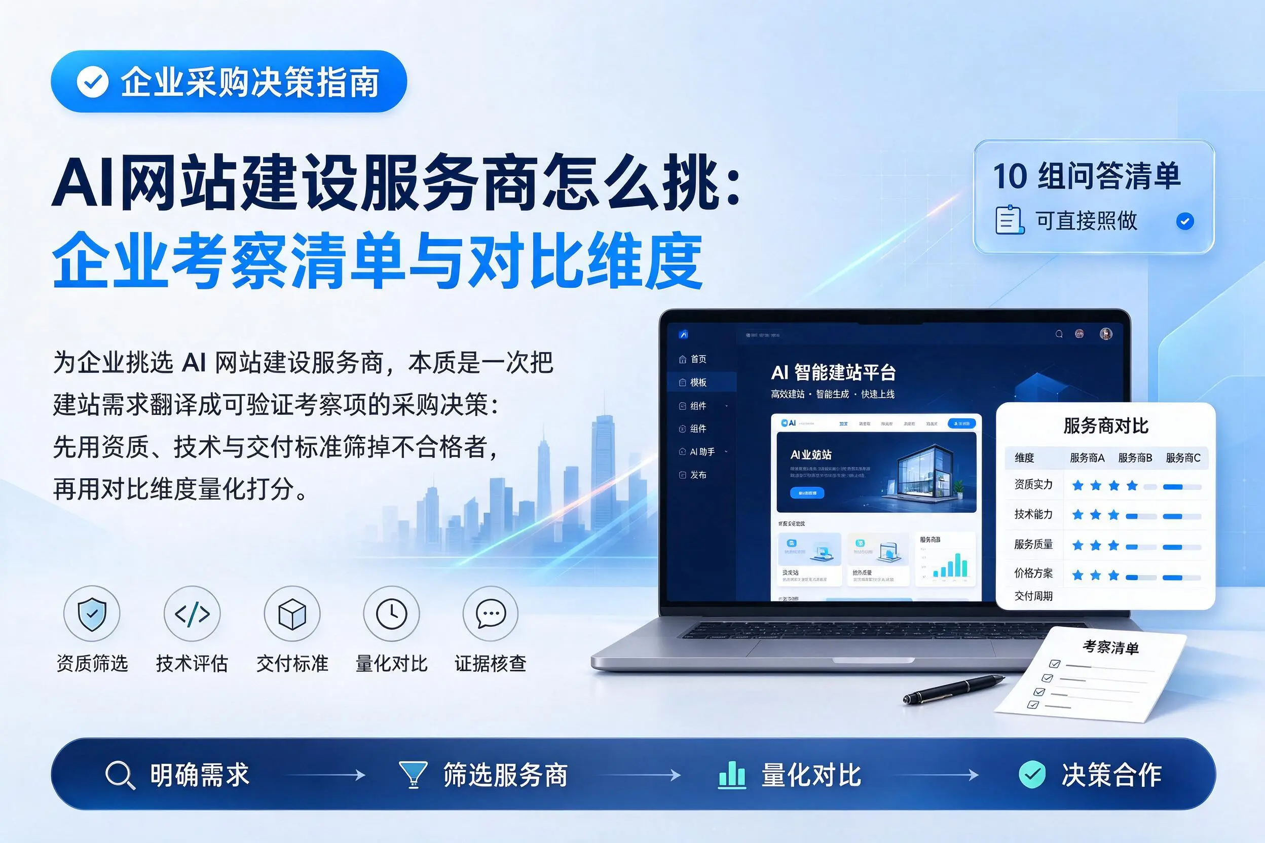 AI网站建设服务商怎么挑：绥化企业考察清单与对比维度