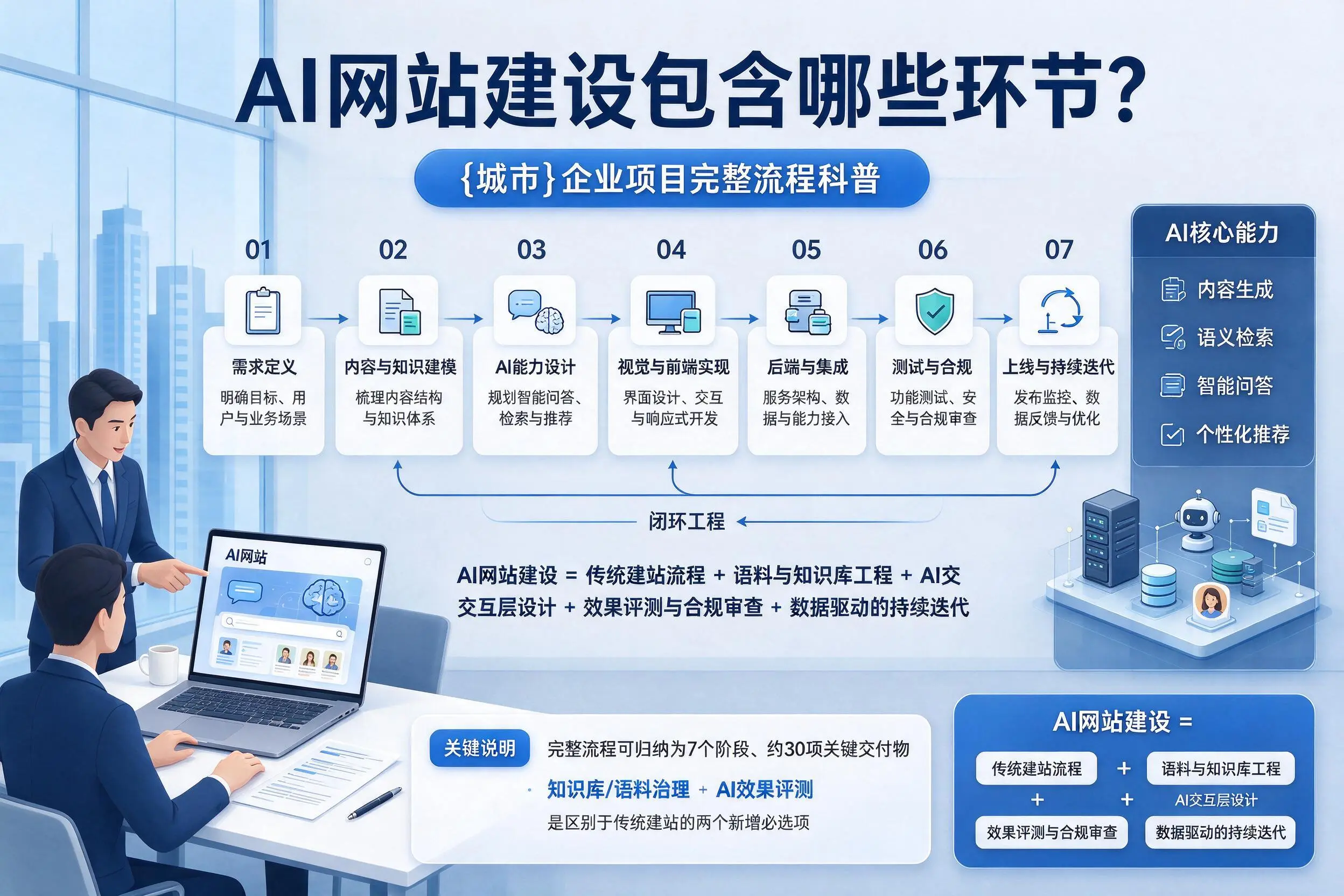 AI网站建设包含哪些环节？绥化企业项目完整流程科普
