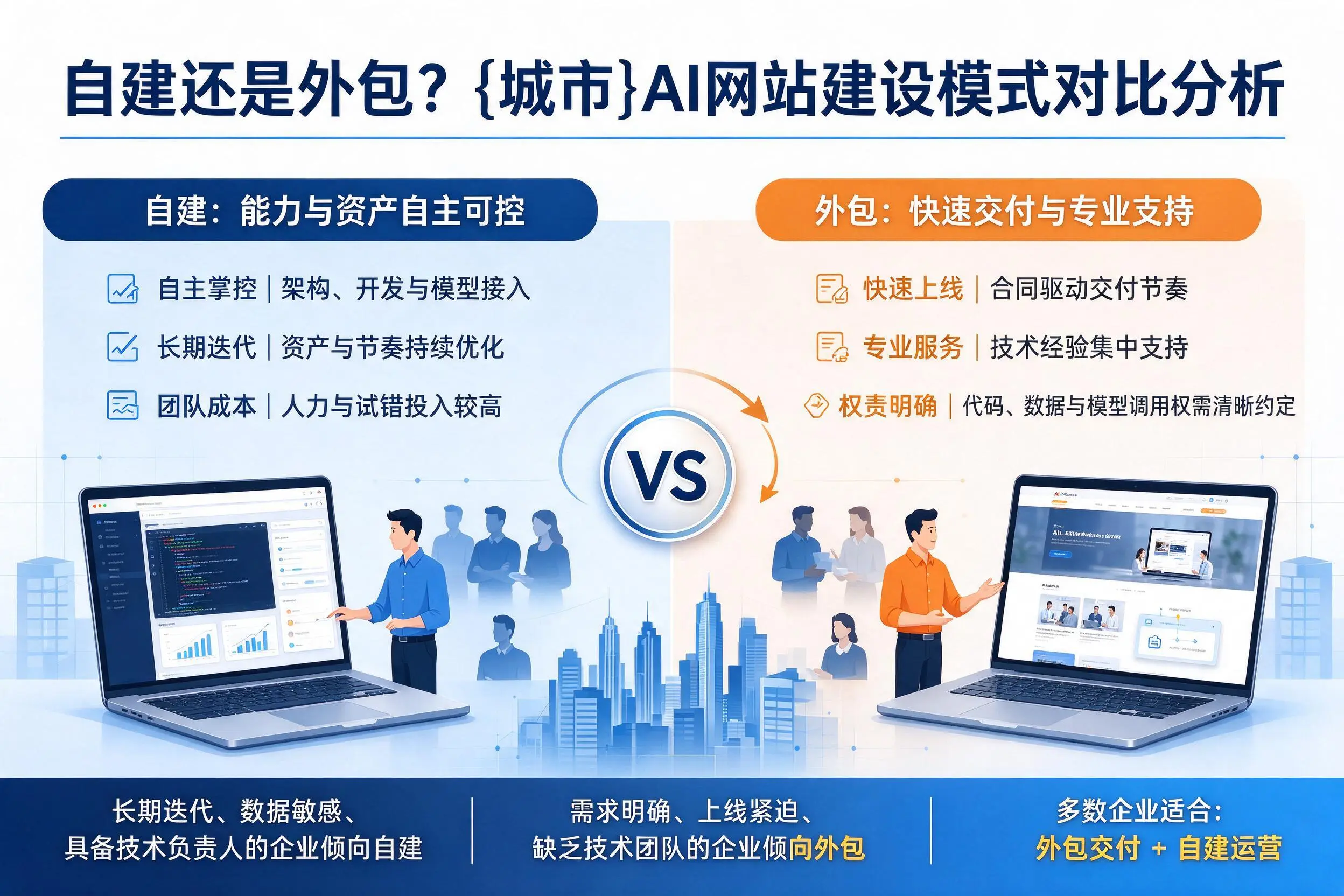 自建还是外包？绥化AI网站建设模式对比分析